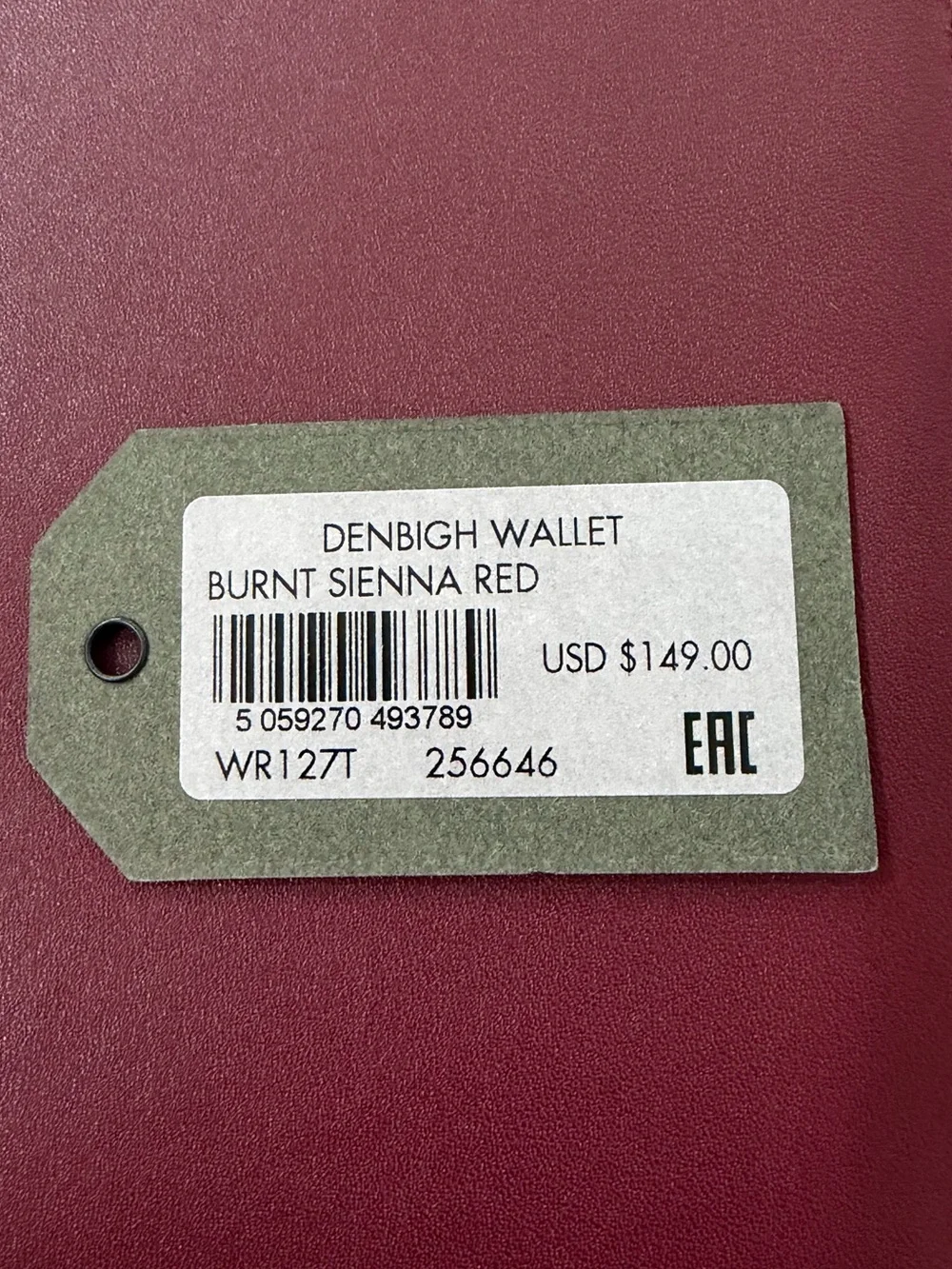 All Saints Denbigh Wallet in Burnt Sienna Red - New - Picture 4 of 15